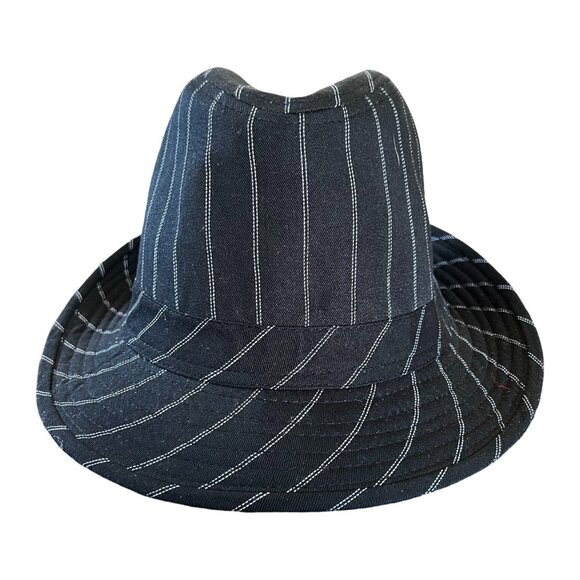 Vintage Y2K | Peter Grimm | Black & White | Pinstriped | Fedora | Gangster Hat - Picture 1 of 11